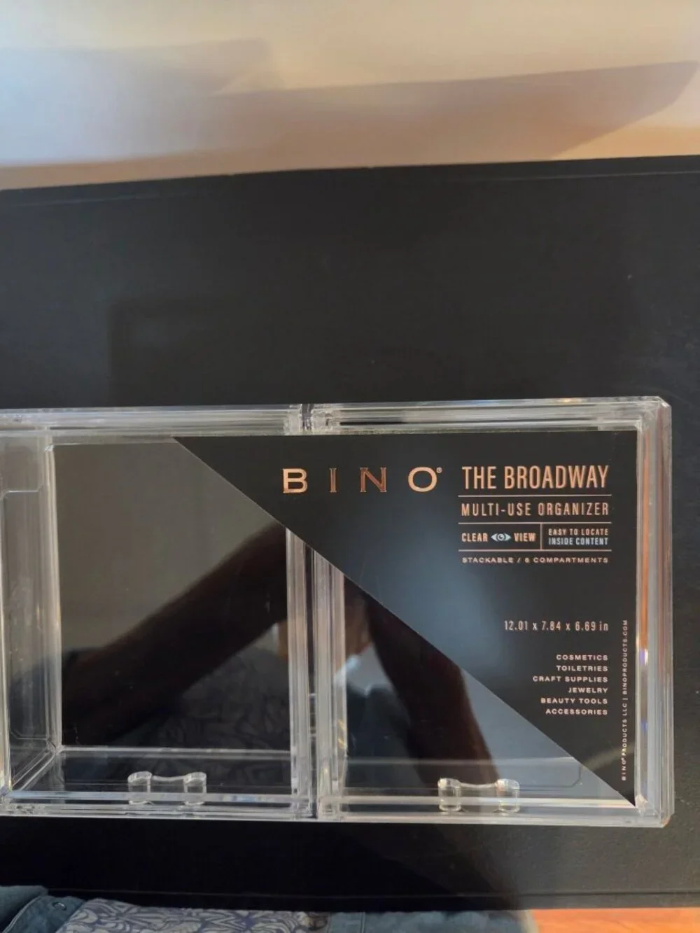 Bino Broadway Clear Acrylic Multi-Use Organizer With 6 Drawers Stackable Storage